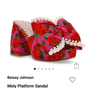 Betsey Johnson Pink and Red Floral Sandals